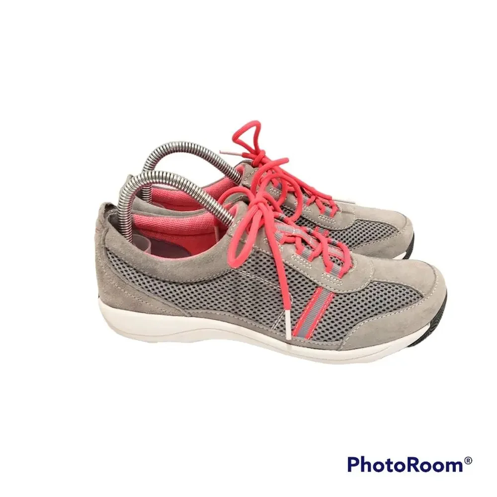 Dansko Helen Gray And Pink Suede Sneakers Women's Size 7 - Picture 3 of 10